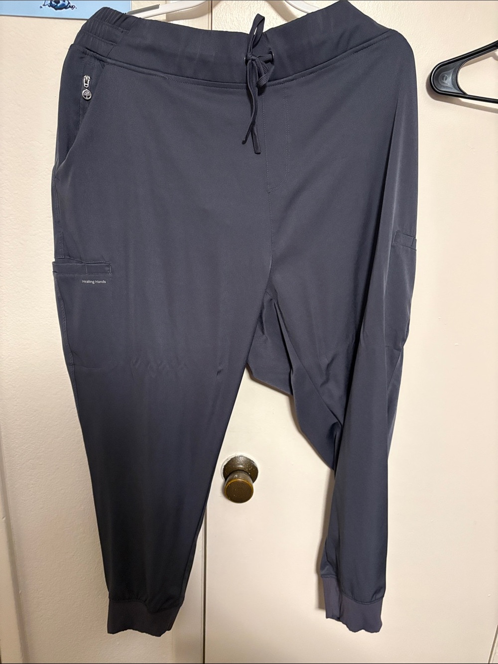 healing hands pewter Gray Jogger Scrub Pants 2xl PETITE